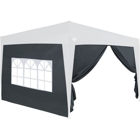 2x Seitenwände Pavillon Capri Faltpavillon Partyzelt Gartenzelt Seitenteile Wand anthrazit (1/5)