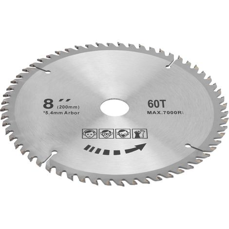 Lame de scie circulaire 200mm 60 dents x8, disque de découpe carbure pour bois, accessoire menuiserie haute précision (1/5)
