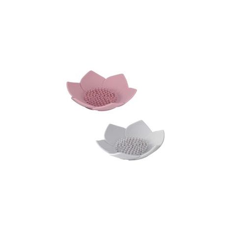 Lot de 2 porte-savons en silicone auto-drainants, plateau économiseur, porte-éponge – Pour salle de bain, douche, cuisine et décoration de baignoire– (1/5)