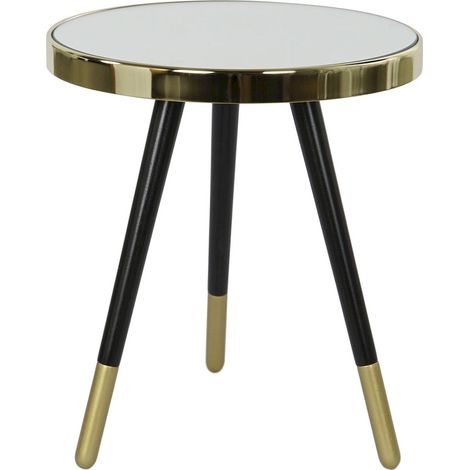 Table d'appoint élégance dorée et pratique pour salon - Doré et noir mat (1/3)