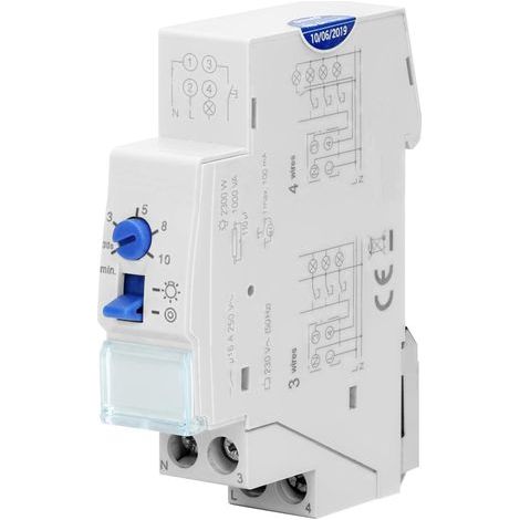 1 - Minuterie Escalier - Programmateur Électrique - Installation 3 Ou 4 Fils - Compatible LED Max 2300 W - Pour Couloir Et Hall - Blanc - 1 Module (1/5)