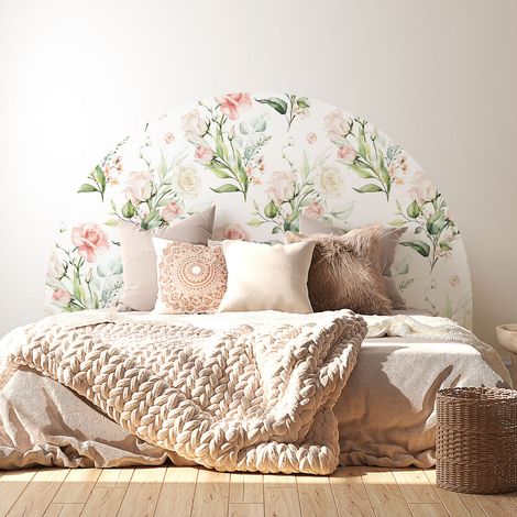 Stickers tête de lit - Fleurs - 160 x 130 cm - Pour lits (120 à 140 cm) - Adhésif MAT (1/2)
