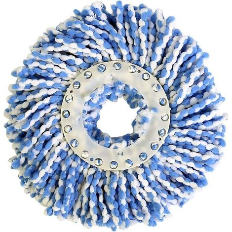 Lot de 2 têtes de balai universelles rondes en microfibre de rechange pour balai rotatif à 360° - Super absorbantes pour les sols durs et le nettoyage à sec (1/5)