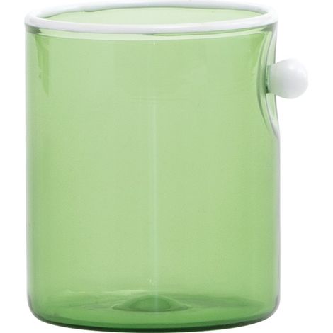 Zafferano Tumbler Set 4 Pezzi Collezione Oyster Colore Verde in Vetro Borosilicato Soffiato a Mano con Dettaglio Perla Opaca Bianca di Lusso