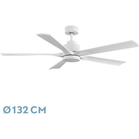 Ventilatore dc cairo 24w 2400lm white 5-stage 132d 3000k,4500k,6000k, remote+timed+memory