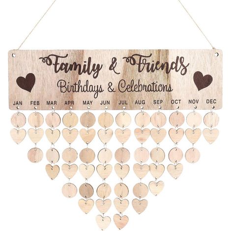 Tableau calendrier en bois Toyvian à faire soi-même, à décorer pour la maison, la famille et les fêtes entre amis et en famille. (1/2)