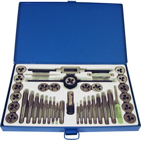 TEC HIT 650000 - Coffret plasique Taraud et Filière - 40 Pièces - Bleu