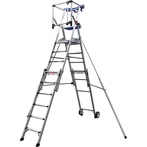 Teleskop Podesleiter 6 bis 9 Stufen - Hauteur max. travail 4.30m - PIRLXT9-P/ALU (1/5)