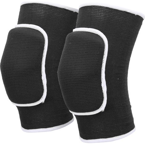 1 paire de genouillères de protection en mousse épaisse pour la danse, le yoga et le multisport (noir et blanc).