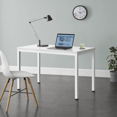 Scrivania Odense con Gambe in Acciaio e Piedini Regolabili 75 x 120 x 60 cm - Bianco [en.casa] (1/5)