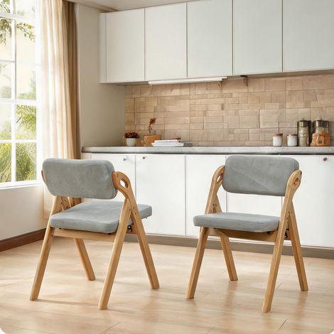 Lot de 2 chaises pliantes en bois massif de hêtre assise (1/5)