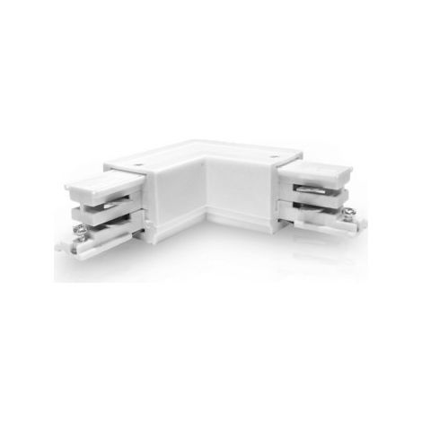 Connecteur Triphase Coude L Circuit Extérieur Blanc Miidex Lighting® (1/2)