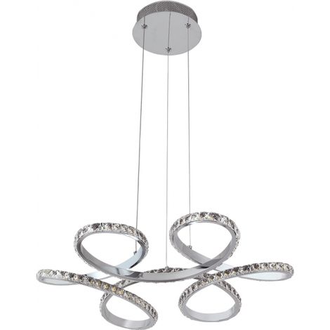 48w 4000k Dragon Chrome / Crystal Pendentif Lampe 4800lm Regx50x50 FABRILAMP. (1/3)