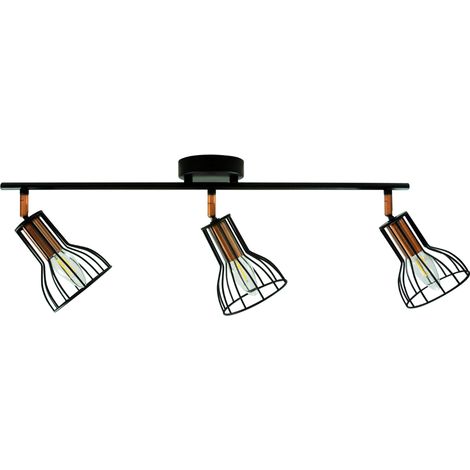 Plafoniera/Applique orientabile SOFIA 3 luci E14 nero rame Polux (1/4)