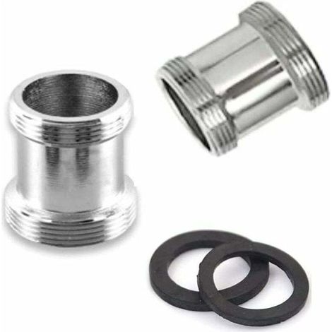 Lot de 2 adaptateurs de robinet en laiton, 22 mm NPT male vers male, connecteur aérateur de robinet pour robinet d'évier, purificateur d'eau, aérateur (M18 - M22) (1/4)