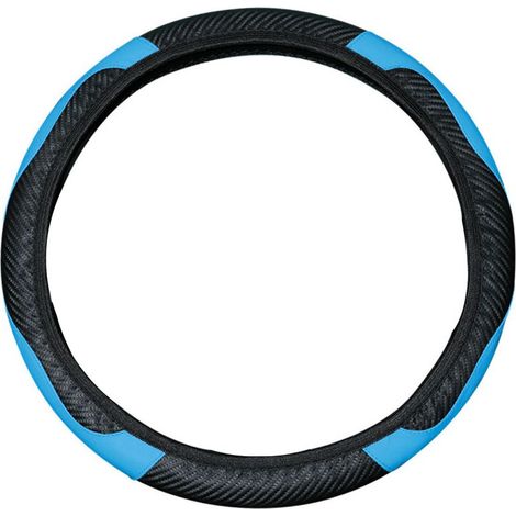 Yctze Couvercle de Volant Universel en Cuir PU - Glissement, Accessoire Automatique Respirant et Confortable dans et Rouge (Bleu Noir). (1/5)