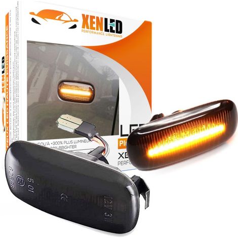 2x Répétiteurs clignotants LED compatible avec Audi A2, A3 8L, A4 B5, A6 4B, A8 4D et TT 8N - Version fumée - CANBUS latéral sa (1/5)