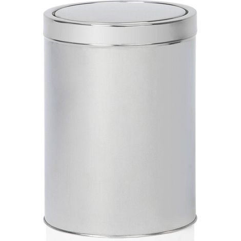 Poubelle à pédale inox finition brillante pour salle de bain - argent brillant inoxydable (1/3)
