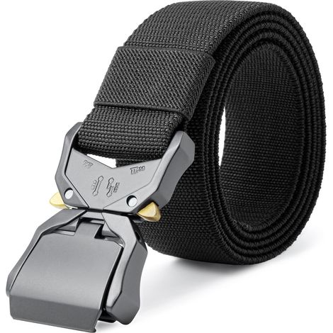 Cinturón táctico, cinturón de trabajo para hombre, cinturón militar resistente para senderismo, cinturón portaherramientas de nailon trenzado de 1,5 pulgadas con hebilla de liberación rápida (regalo i
