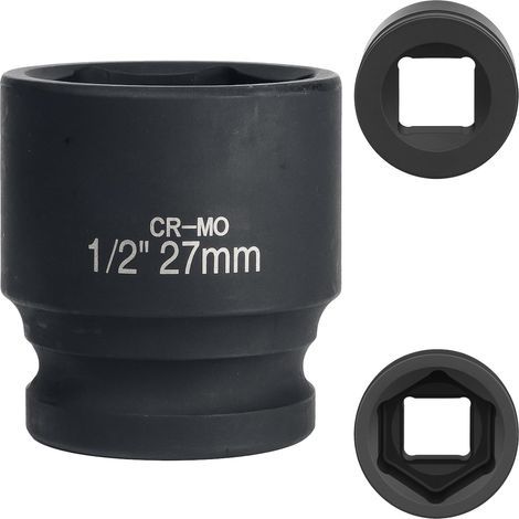1 Douille 27mm, Acier Cr-Mo, 6 Pans, 1/2 Pouces, Pour Clé À Choc, Vélo, Portail (1/5)