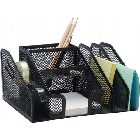 Metall-Organizer mit Fächern, groß, 6 Fächer, Q-Connect, Schwarz, KF16573