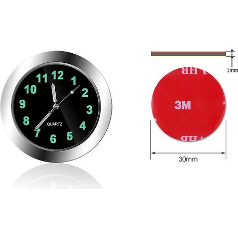 Horloge lumineuse miniature pour voiture, avec clip, pour grille d'aération, à quartz, pour voiture et moto (1/5)