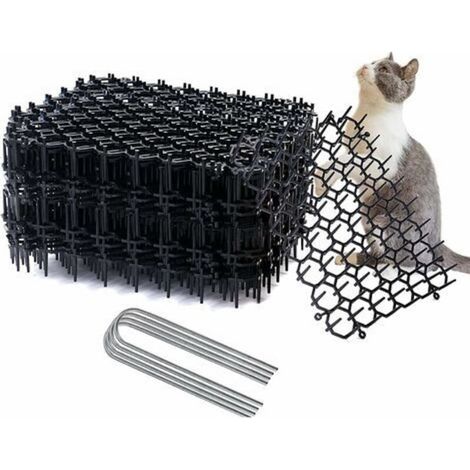 24 Pièces Tapis Anti-Chat avec Pointes, 20 x 15 cm Bandes de Picots en Plastique Tapis Répulsif Chat Pic Anti Chat, Répulsif de Pointes pour Jardin Anti Chiens, Chats (1/4)