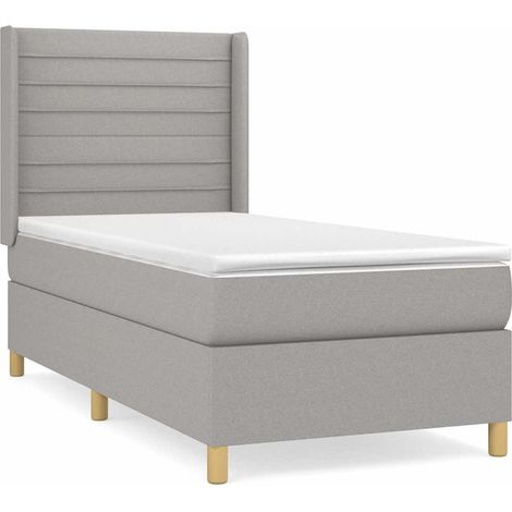Maison Exclusive - Boxspringbett mit Matratze Hellgrau 90x200 cm (1/5)