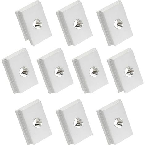 10Pcs Écrou en T M8 de 30x23mm, Écrou à Glissière, Ecrous en T à Rainure en Alliage D'Aluminium Écrous Coulissants Filetés Outils de Travail du Bois de Menuiserie Fixation à Fente (1/5)