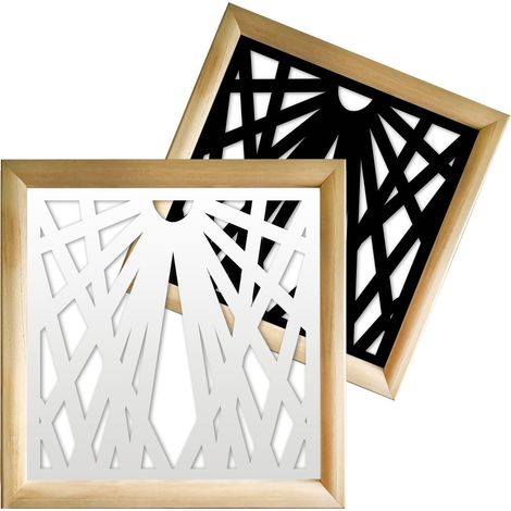 LASER - Moduli Decorativi in Legno e PVC - Colore: bianco - Misura: 48x48 cm (1/4)