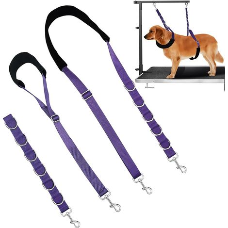 ASOCÉA Laisse de Ventre de Toilettage pour Chien avec Noeud Coulant Réglable en Nylon - Accessoires de Bras de Table d'Extension pour Animaux de Compagnie (1/5)