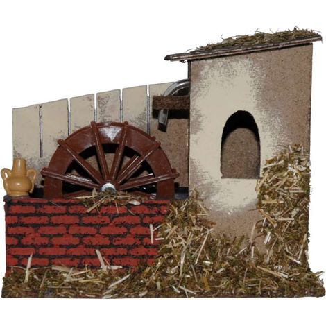 Mulino Funzionante - Decorazione Presepe - 26x13x22 cm (1/3)