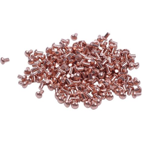 200 Pcs 5/64 x 1/8 inch Round Head Copper Solid Rivets Fasteners-- (1/5)