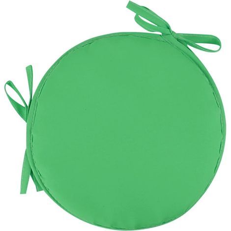 1 rundes Gartenstuhl-Kissen, grün, Durchmesser 38 cm - Außenbereich, Hocker, Terrasse, Esszimmer - Großes Kissen (1/5)