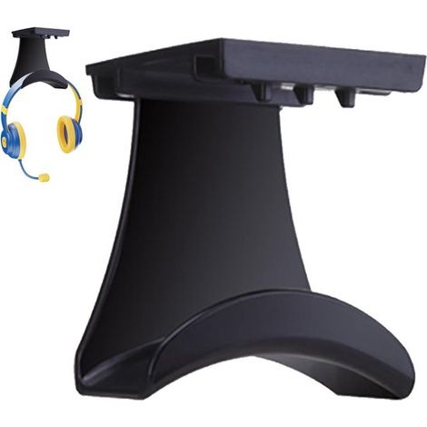 Ganchos adhesivos para soporte de auriculares, soporte de pared para monitor que ahorra espacio para auriculares de oficina y juegos. (1/5)