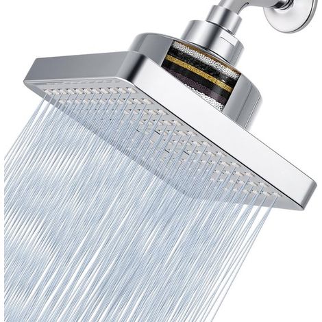 Soffione doccia Dailygoody Rain con filtro a stampa tipografica, 15 cm di diametro. (1/5)