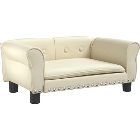 vidaXL Hundebett Creme 70x45x30 cm Kunstleder