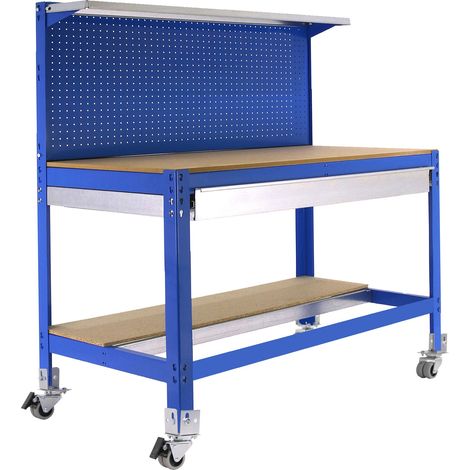-CAHERSA- MESA DE TRABAJO SIMONWORK BT4 BOX 1200 AZUL/MADERA 1445x1210x760 (1/3)