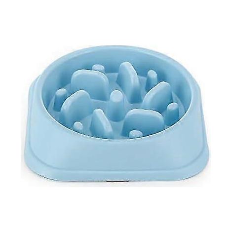 Gamelle Slow Food pour chiens, pour une alimentation lente et interactive, carrée, résistante avec base antidérapante, imperméable, bleue-AquaForge (1/5)