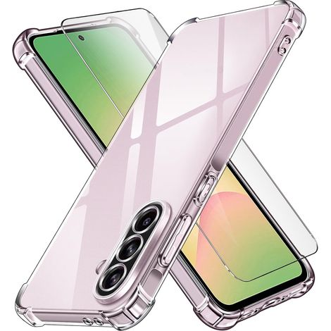 Étui pour Samsung Galaxy A56 5G, Erbord résistant aux chutes, transparent + verre (1/5)
