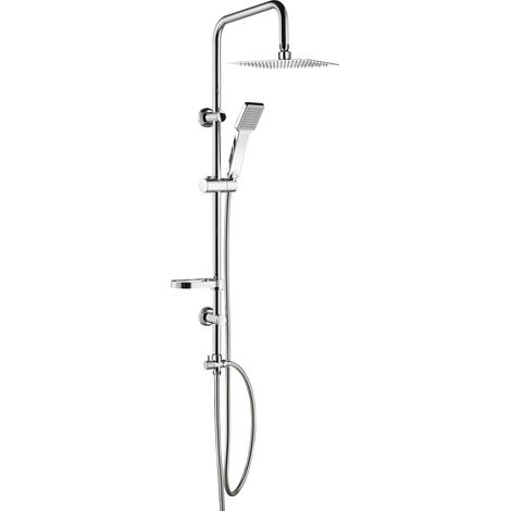 Colonne de douche carrée sans mitigeur Damast Smart relax Q 12445  Chromé (1/3)