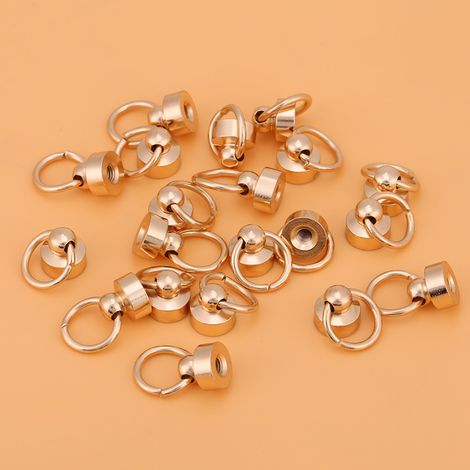 20 rivets en laiton doré 8mm pour la création de sacs en cuir, étuis à téléphone et accessoires DIY