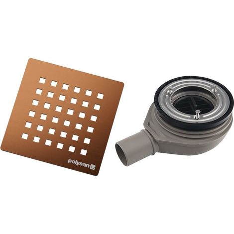 Siphon pour receveur de douche FLEXIA, dia. 90mm, DN40, couvercle cuivre mat (1/4)