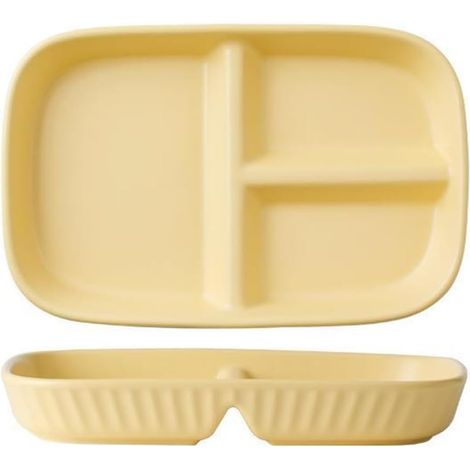 1 Assiette Compartimentée Porcelaine, 3 Sections Contrôle Portions, Lavable Micro-ondes, Adulte Enfant Régime
