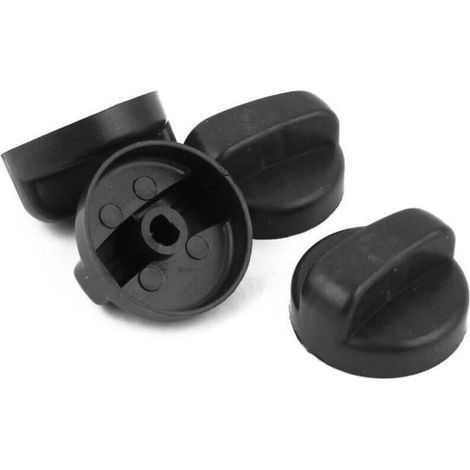 Schwarzer Küchenschalterknopf aus Kunststoff, 44 mm Durchmesser, für Gaskochfeld 4 (1/3)