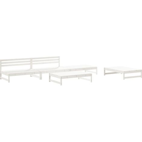 Maison Exclusive - Set Salotto da Giardino 5 pz Bianco in Legno Massello di Pino