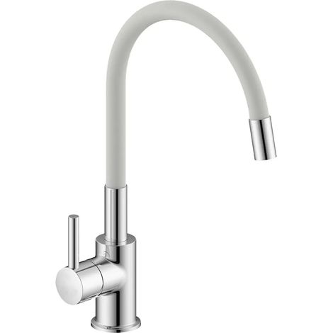 Miscelatore cucina lavello e lavanderia bianco canna alta orientabile snodata Snake (1/3)