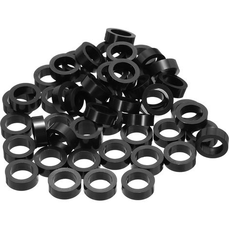 120Pcs Entretoise ABS M8 x 12mm OD x 4mm L Rondelles d'Espacement Rondes en Plastique Noir, Écrou d'Écartement Non Fileté pour Vis, Boulons, Prise Électrique (1/5)