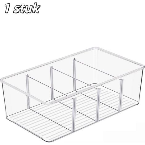 1 pièce - Boîte de rangement - Avec quatre compartiments - Organisateur de bureau - Organisateur de cosmétiques - Boîte en (1/5)