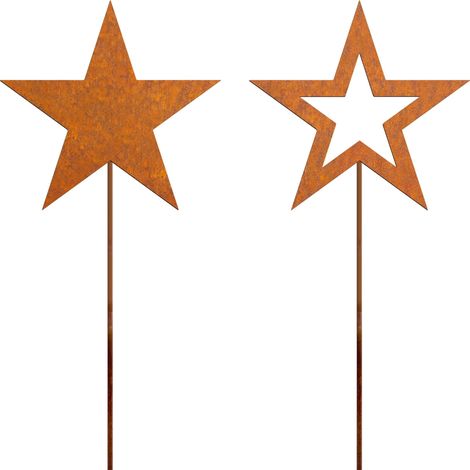 Étoile Rouillé Décoration Jardin Exterieur Noël sculptures lot de 2 42cm (1/5)
